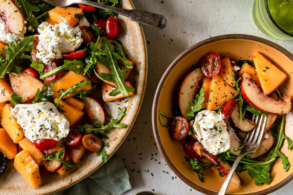 Peach and Melon Salad with Burrata Recipe